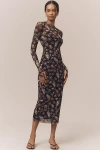 Afrm Ashland Slim Midi Dress In Multi