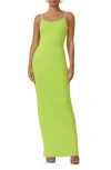 Afrm Ashlyn Knit Maxi Dress In Lime Punch