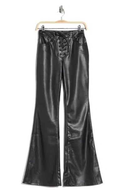Afrm Astrid High Rise Lace Up Flare Pants In Black