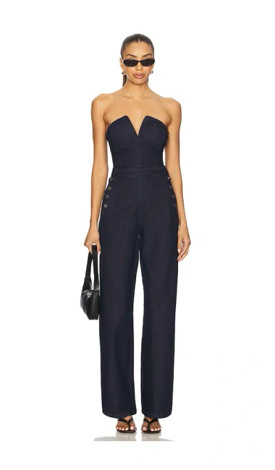 Afrm Bailey Jumpsuit In Blue