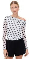 Afrm Barry Blouse Blanc Dot
