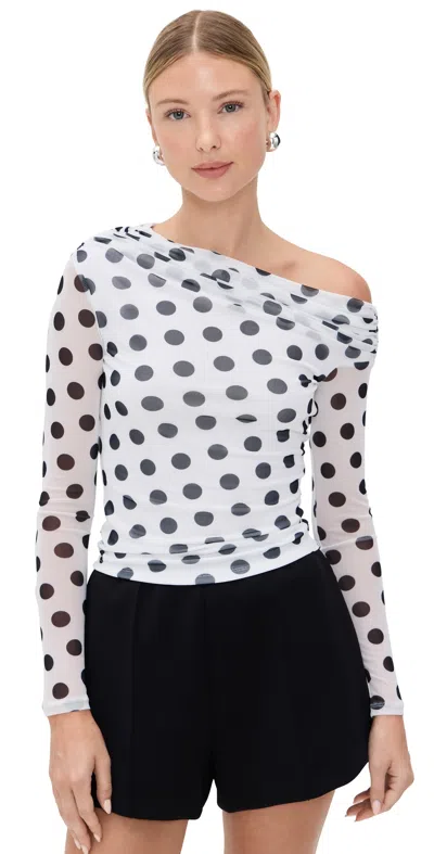 Afrm Barry Blouse Blanc Dot