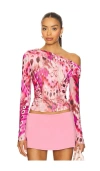Afrm Barry Top In Pink