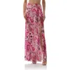 Afrm Batien Printed Mesh Maxi Skirt In Pink