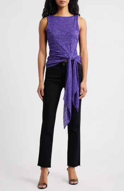 Afrm Batya Backless Lace Top In Purple