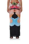 Afrm Bevin Mesh Maxi Skirt In Hibiscus Shell