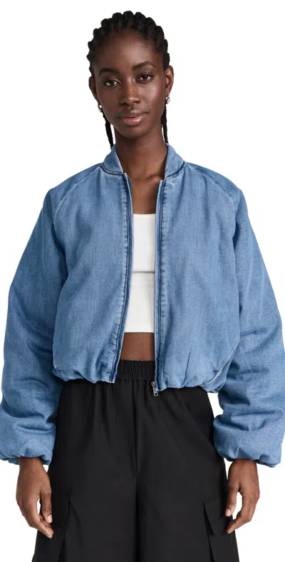 Afrm Billie Padded Bomber Jacket South Pacific Wash