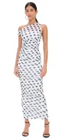 Afrm Biona Plus Slim Mesh Maxi Dress In Multi