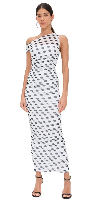 Afrm Biona Dress Blanc Dot In Multi