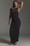 Afrm Biona Mesh Maxi Dress In Black