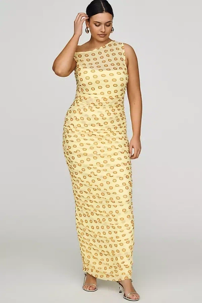 Afrm Biona Plus Slim Mesh Maxi Dress In Multi