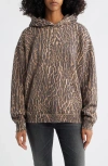 Afrm Blake Cotton Hoodie In Animal Print