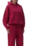 Afrm Blake Cotton Hoodie In Red