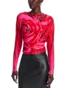 Afrm Boat Neck Drape Back Top In Organic Rose