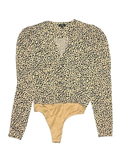 Pre-owned Afrm Bodysuit In Gold