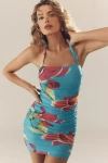 Afrm Bonnie Halter Square-neck Mini Dress