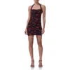 Afrm Bonnie Ruched Mesh Halter Minidress