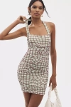 AFRM BONNIE SQUARE-NECK HALTER MINI DRESS