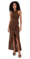 Afrm Bovina Sleeveless A-line Dress In Brown
