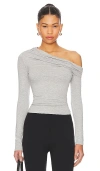 Afrm Bria Essential Top In 麻灰色
