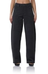 Afrm Brianna Wool Blend Barrel Leg Pants
