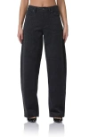 Afrm Brianna Wool Blend Barrel Leg Pants In Grey Tweed