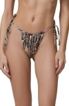 Afrm Cali Side Ties Bikini Bottoms In Brown