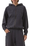 Afrm Cameron Cotton Zip Hoodie In Black