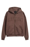 Afrm Cameron Cotton Zip Hoodie In Brown
