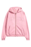 Afrm Cameron Cotton Zip Hoodie In Pink