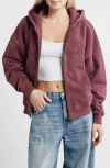 Afrm Cameron Cotton Zip Hoodie In Pink