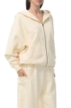Afrm Cameron Cotton Zip Hoodie In White