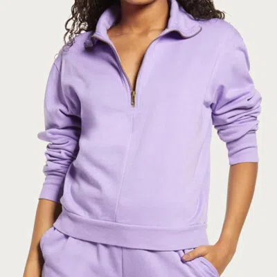 Afrm Canon Fleece Half-zip Sweatshirt In Lilac In Purple