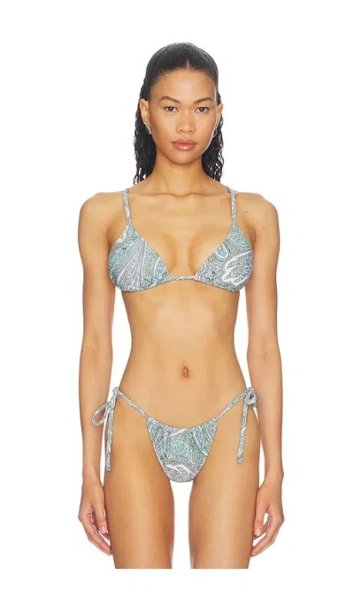 Afrm Capri Bikini Top In Blue