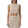 Afrm Caramine Lace Crop Top In Birch