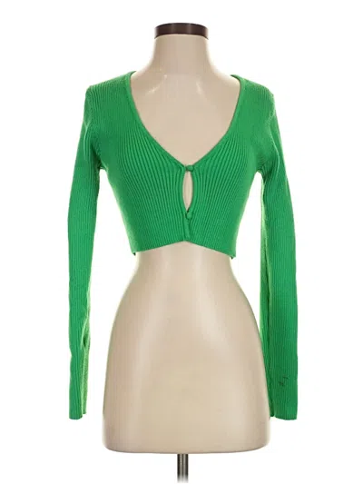 Pre-owned Afrm Cardigan Sweater In Green