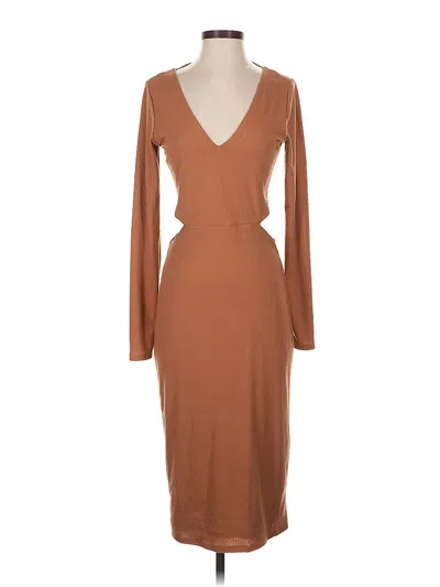 Pre-owned Afrm Casual Dress In Brown