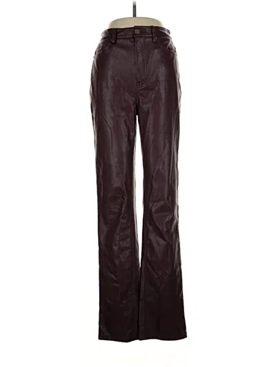 Pre-owned Afrm Casual Pants In Burgundy