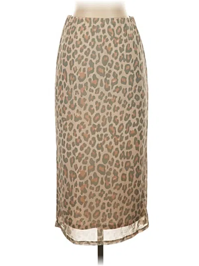 Pre-owned Afrm Casual Skirt In Tan