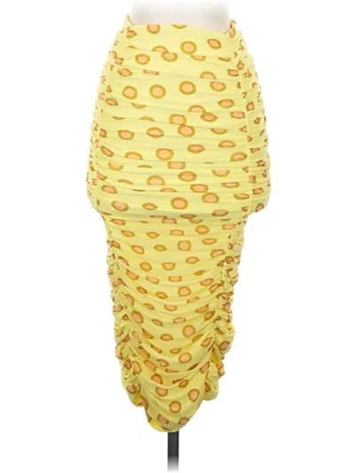 Pre-owned Afrm Casual Skirt In Yellow
