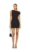 Afrm Chaska One-shoulder Mesh Minidress In Black