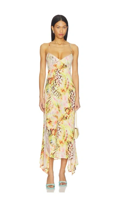 Afrm Christina Dress In Pink Shell Swirl