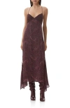 Afrm Christina Paisley Empire Waist Chiffon Maxi Dress In Brown