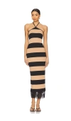 Afrm Ciela Maxi Dress In Almond Stripe