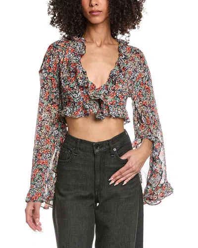 Afrm Clinton Wide Sleeve Top In Multi