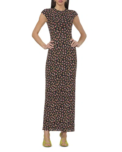 Afrm Cody Cap Sleeve Maxi Dress In Spring Ditsy