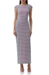 Afrm Cody Mesh Maxi Dress In Rose Stripe
