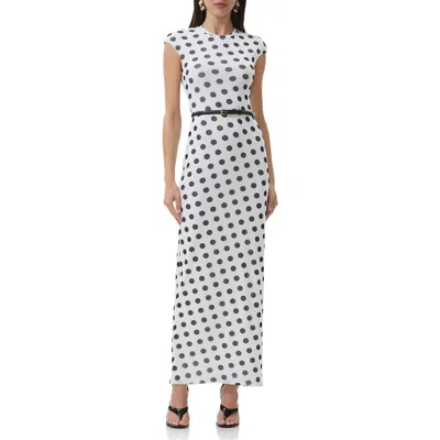 Afrm Cody Print Cap Sleeve Mesh Maxi Dress