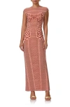 Afrm Cody Print Cap Sleeve Mesh Maxi Dress