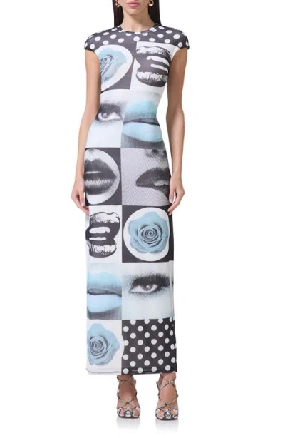 Afrm Cody Print Powermesh Midi Dress In Pop Art Abstract